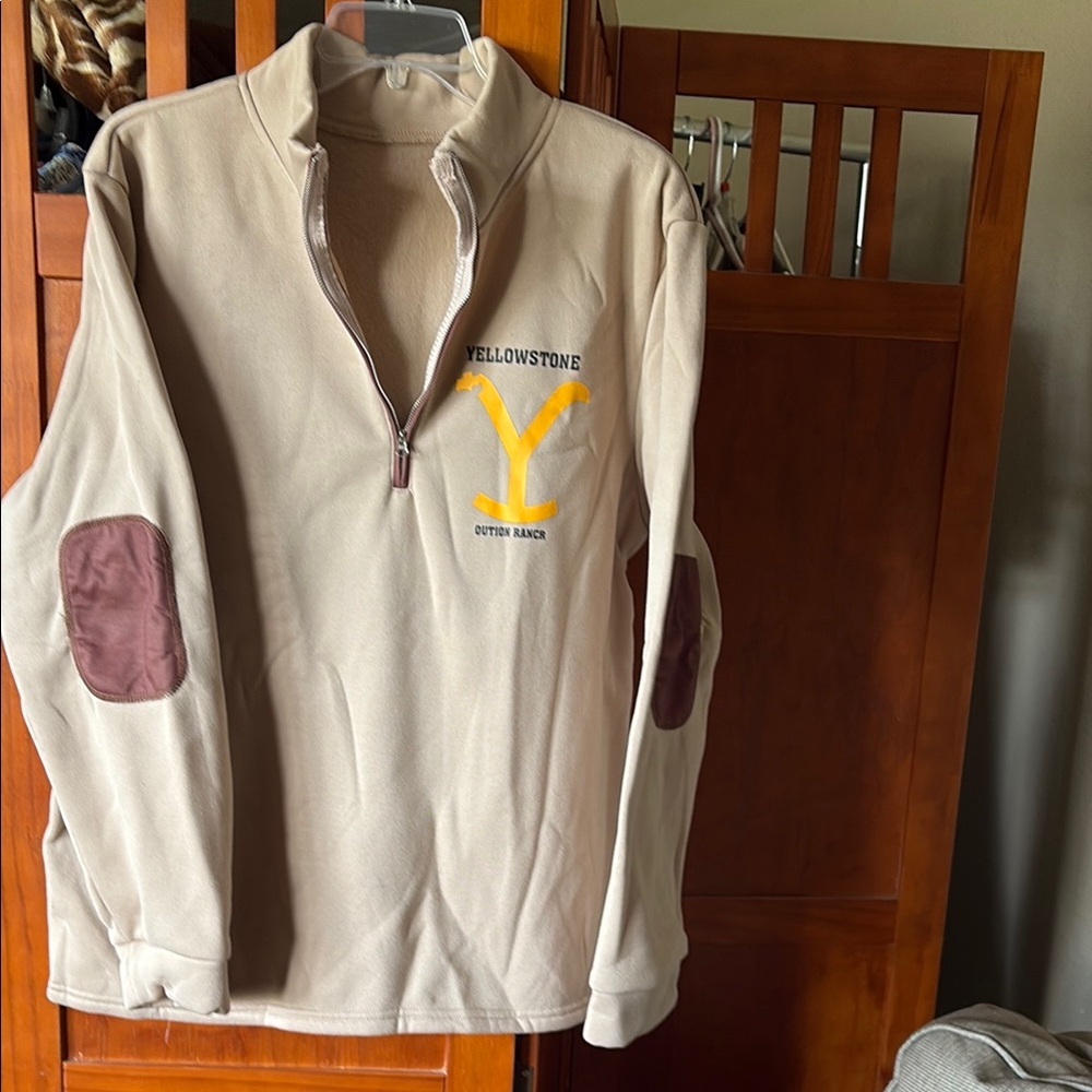 Women’s Yellowstone Beige Quarter-Zip Sweater